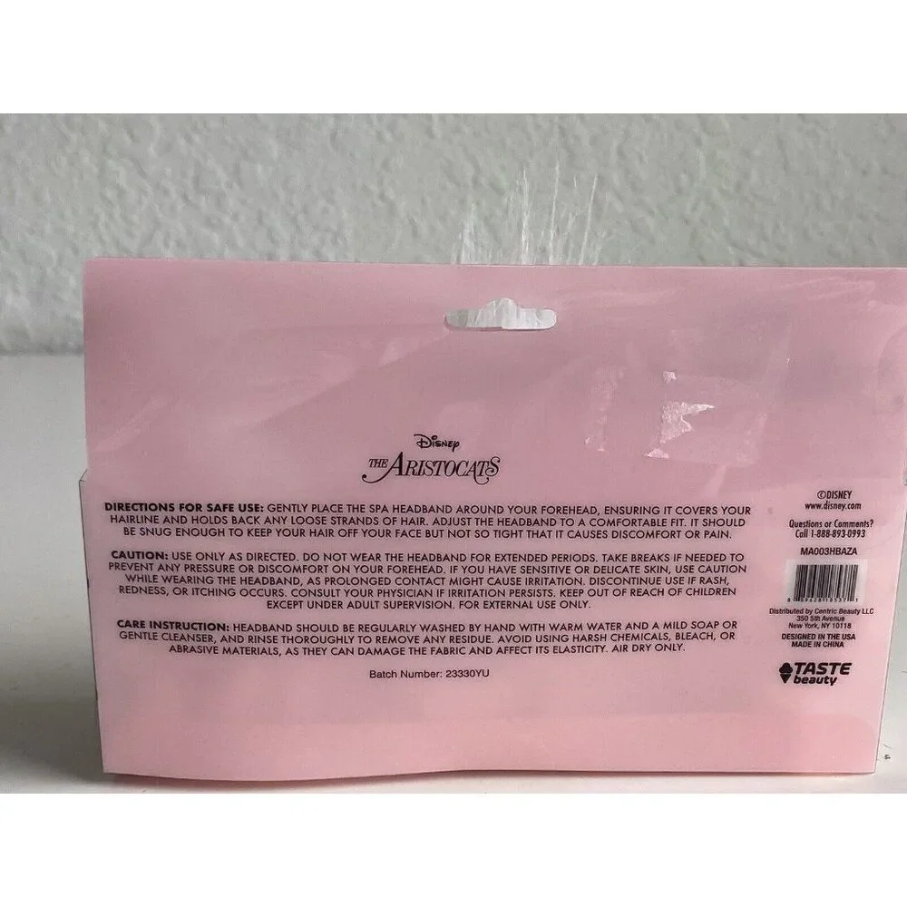 Disney's The Aristocats‎ Marie Fluffy Spa Headband Pink White Cat Ears Bow NEW